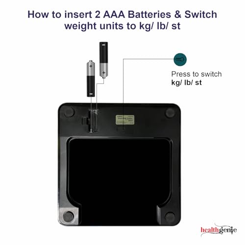 Image of Healthgenie Weight Machine for Body Weight With 3 Yrs Warranty & Thick Tempered Glass LCD Display Digital Weighing Machine (Brushed Metallic) HD-221