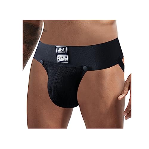 JOCKMAIL Mens Thongs Jock Strap Removable Pouch Thongs and G Strings Breathable Thermal Underwear Briefs