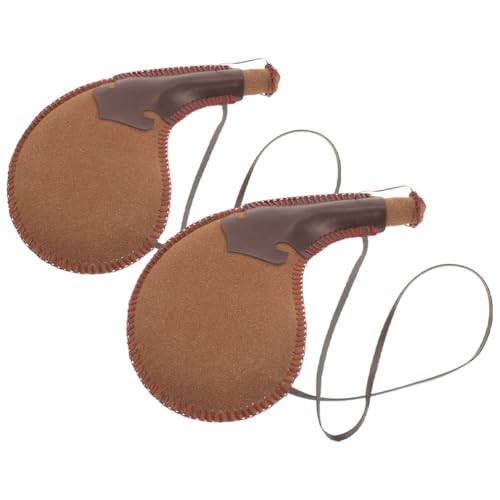 PRETYZOOM 2pcs PU Leather Bota Bag Water Wine Canteens Portable Bota Bags with Straps for Travel Camping and Hiking Easy Carrying