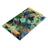 Dekoratives Acryl-Tablett mit Ginkgo-Blumen, mit Griffen, Bett-Serviertablett für Schmuck, Parfüm, Bauernhaus, Charola para desayuno