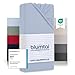 Produktbild Blumtal® Baumwolle Spannbettlaken für Topper 90x200 cm Basics Jersey - Bettlaken 90x200 cm - Oeko-TEX zertifiziertes Spannbetttuch 90x200 cm - Topper Spannbettlaken 90x200 cm - Hellblau