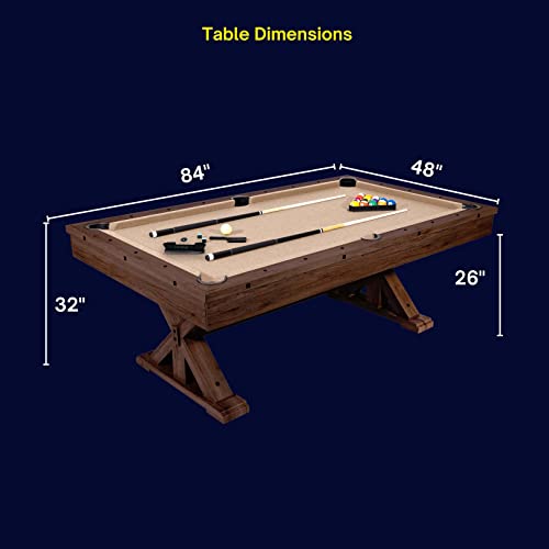 Freetime Fun 7-Ft Espresso Rockford 3 In 1 Pool Table Dining Table Combo With Table Tennis Table, Upgraded Multi Game Table Accessories Included #TOP5