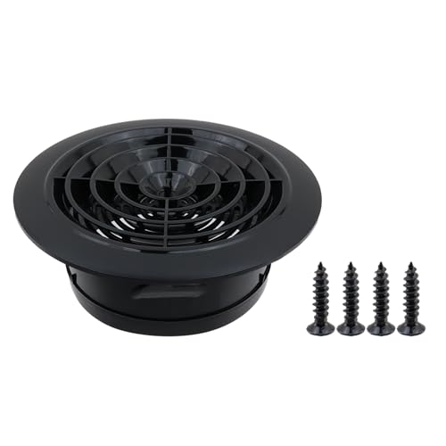 Antrader Air Vent, Adjustable Round Soffit Vents, ABS Exhaust Louver Grille Cover, Ducting Ventilation Air Outlet Cover for Bathroom Kitchen Ventilation (6 Inch)