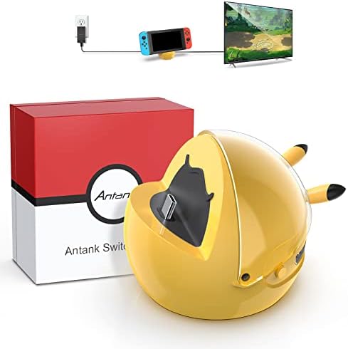 Antank Switch TV Dock Station Compatible with Nintendo Switch/Switch OLED, Portable Switch Dock 4K HDMI Adapter/2 USB 3.0 Port/Type C Port, Replacement Charging Dock for Official Switch Yellow