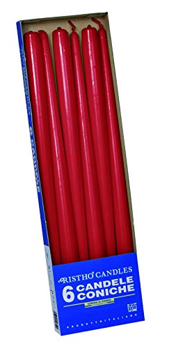 Cereria de Giorgio risthò Velas cónicas para candelabro (Cera, Rojo, 2.2 x 40 cm), 6 Unidad