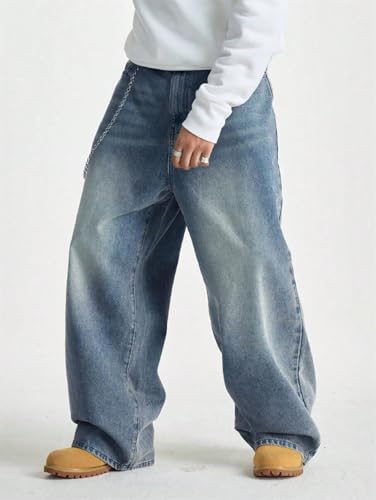 Men's Wide Brushed Jeans Wide Jeans Y2K Pants2