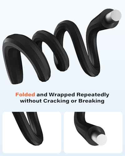 A2C Flexibler Handyhalter für Fitnessstudio, Laufband, Peloton, Kinderwagen, Einkaufswagen, Schreibtisch, Tragbarer Schwanenhals 42 cm Langer Arm Handyhalter für 4,7\-6,9\ Smartphones