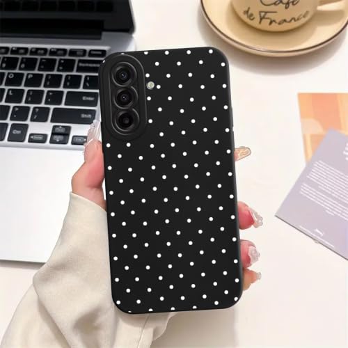 Coque Samsung Galaxy A37 antichoc souple à pois blancs Aesthetics