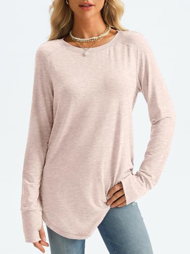 Image of AUTOMET Womens Long Sleeve Tunic Tops Crew Neck Casual Loose Fit Shirts