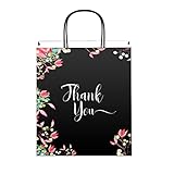 Thank You Gift Bags Bulk 50pack Small Black Paper Bags With Handles Floral Design Thank You Bags For...