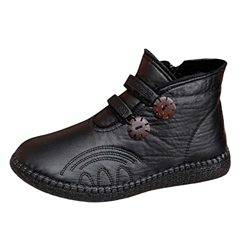 Bottines talon compensé femme chaudes et bottes de marche d'hiver