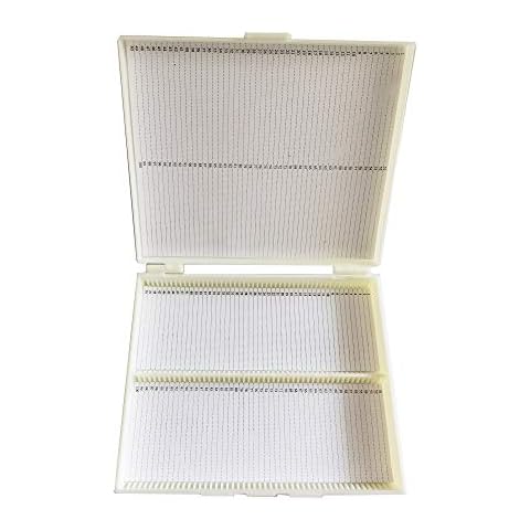 Caja de almacenamiento de diapositivas de microscopio de 100 lugares MUHWA Cover