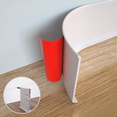 GAMZAU Flexible Baseboard Molding Trim, 6 Inch x 60 Feet Peel and Stick Vinyl Wall Base Cove Base, Self-Adhesive Rubber Wall Base Moulding Trim(S152,White) by GAMZAU - Used condition - US$49.66