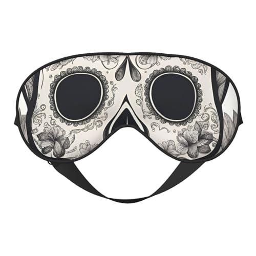Antifaz para dormir con estampado de calavera mexicana, máscara de ojos suave con correa ajustable para dormir, viajar y relajarse