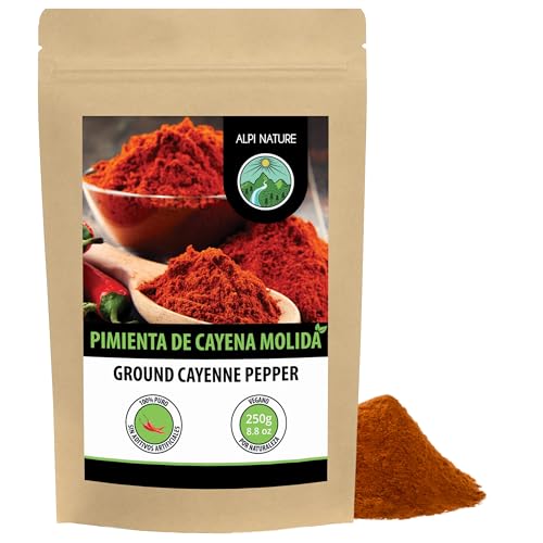 Alpi Nature Pimienta de Cayena Molida 250g, Pimienta de Cayena en Polvo, Cayenne Pepper