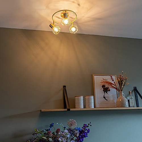 Qazqa - Art Deco Ceiling Spotlight Brass - Mosh 3- - Modern - Suitable for LED E14 | 3 Way Light - Steel Spotway Light - Suitable for Living Room I Kitchen I Bedroom I