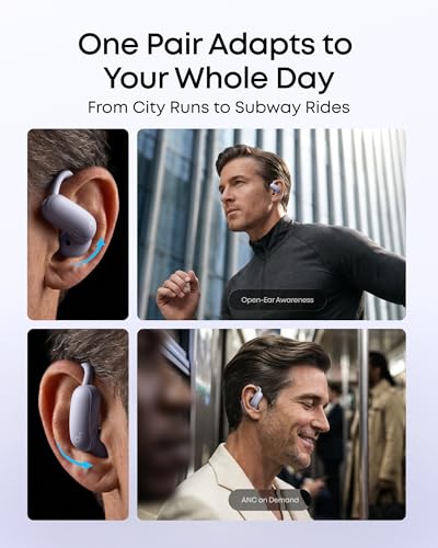 Image of Soundcore AeroFit 2 Pro by Anker, Open-Ear and Active Noise Cancellation Modes, Hi-Res Open Ear Headphones for Commute,Office,Fitness, LDAC, 4-Mic AI Clear Calls, 34H, IP55, Wireless Bluetooth Earbuds