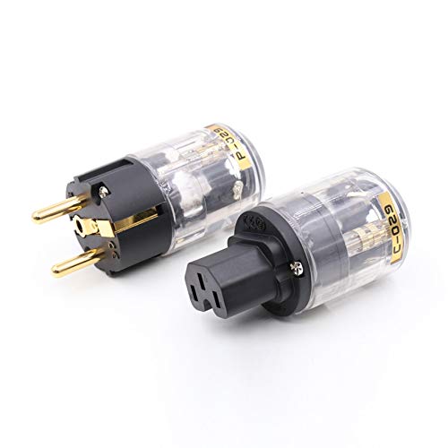 Lysee Plug & Connectors - pair EU version Power Plug IEC connector for audio power cable - (Color: 10 pairs)