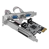 PremiumAV PCIe Serial and Parallel Port Card – 2 RS232 DB9 COM Ports + 1 DB25 LPT Parallel Interface Adapter for Desktop PC – PCI Express Expansion Card Compatible with Windows 11, 10, 8, 7