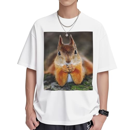 T-shirt en coton imprimé écureuil pour vos sorties de week-end décontractées