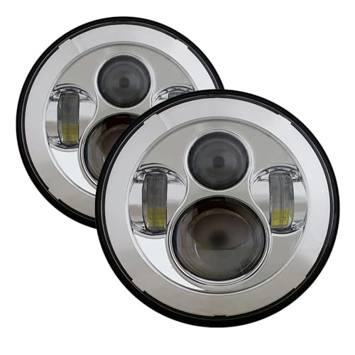 Phares LED Ronds 7 Pouces pour Land Rover Defender 90 110 Optique Avant Chrome