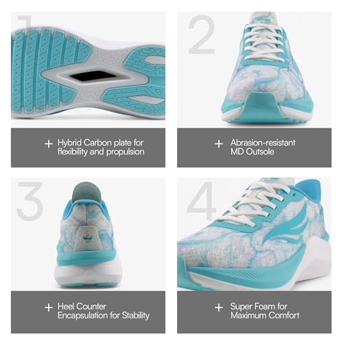 Swift Running Celer Women’s Lightweight Running Shoes – Comfortable Pink and Light Blue for Daily Walks, Work, Easy Runs & Long Hours3