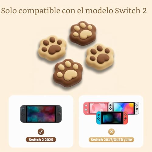 Miniatura 2 de GeekShare Empuñaduras de pulgar para Switch 2 (2025), tapas de botón de repuesto, tapas de agarre para pulgar, funda de agarre para joysticks compatible con Switch 2, cómoda y duradera (4 piezas
