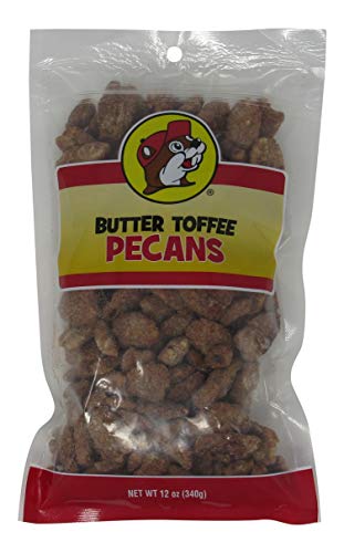 Image of Buc-ees Butter Toffee Pecans in a Resealable Bag, 12 Ounces
