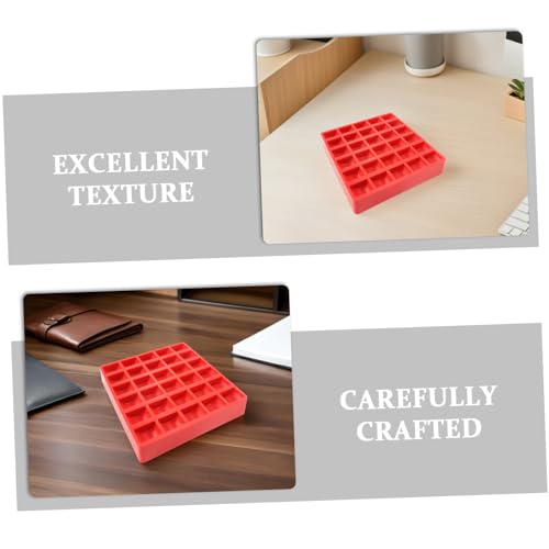 Caja organizadora para monedas de plástico color rojo miniatura 3