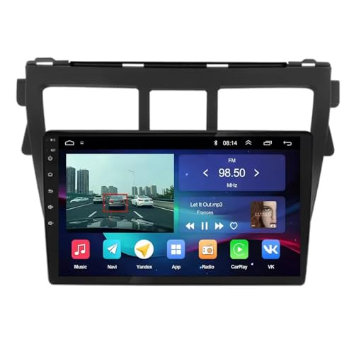Radio Coche 2 DIN con Android Auto, Carplay y Bluetooth para Toyota Vios