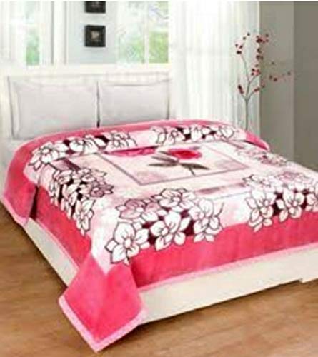 OMAJA HOME Ultra Soft Luxurious Embossed Very Warm Korean Mink Blanket Double Bed for Winters - Pack of 1