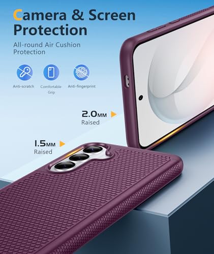 Image of FNTCASE for Samsung Galaxy S26 Plus Case: Military Grade Drop Protection, 14ft Drop Tested, Screen Protector Included, Anti-Slip Anti-Fingerprint Dual Layer Shockproof Phone Case Cover (Burgundy)