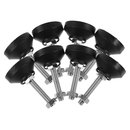 HOMSFOU 8 Piezas Tornillos De Pie Ajustables Nivelador Patas De Los Muebles Patas De Escritorio para Ajustable Patas De Mesa Ajustables Black Acero Al Carbono Galvanizado