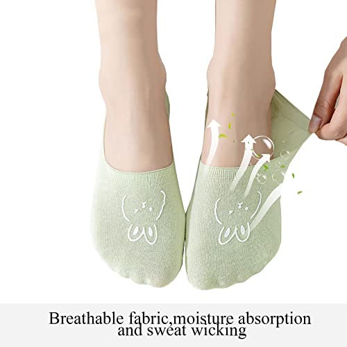 Bivolu Womens No Show Thin Breathable Cotton Cute Socks With Cushion Non Slip Comfortable Causal Low Cut Socks For Women Solid Liner Flats Socks 6 Pack (Mulitcolors) Size 5-8 #TOP3