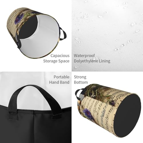 Panier à linge autonome pliable et graphique pour un rangement vertical stable