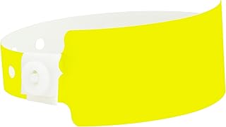 Wristco 500 Neon Yellow Wide Plastic Wristbands for Events - Hospital Identification Bands, Medical Waterproof Patient Wristbands, Hospital ID Bracelets
