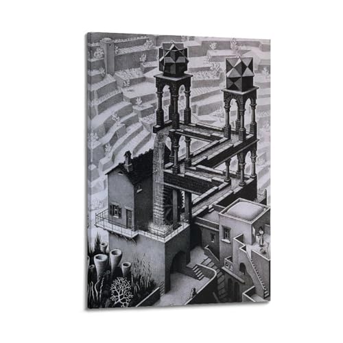 KANGZENG M. C. Escher Impression sur toile Motif cascade 30 x 45 cm
