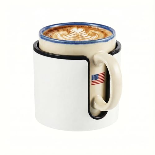 Cowinational Wall Mounted Cup Holder Large Size for Cups Mugs and Cans.(White)