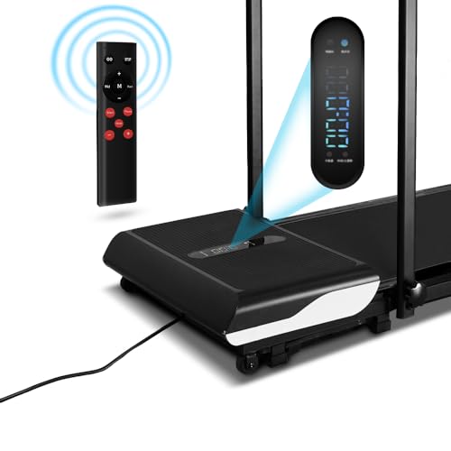 Image of 2-in-1 Jogging & Vibration Fitness Treadmill with Handle, Foldable Fitness Machine for Home & Office, Walking Vibration Pad with 330 Lbs Capacity, Low Noise, Remote Control & LED Display