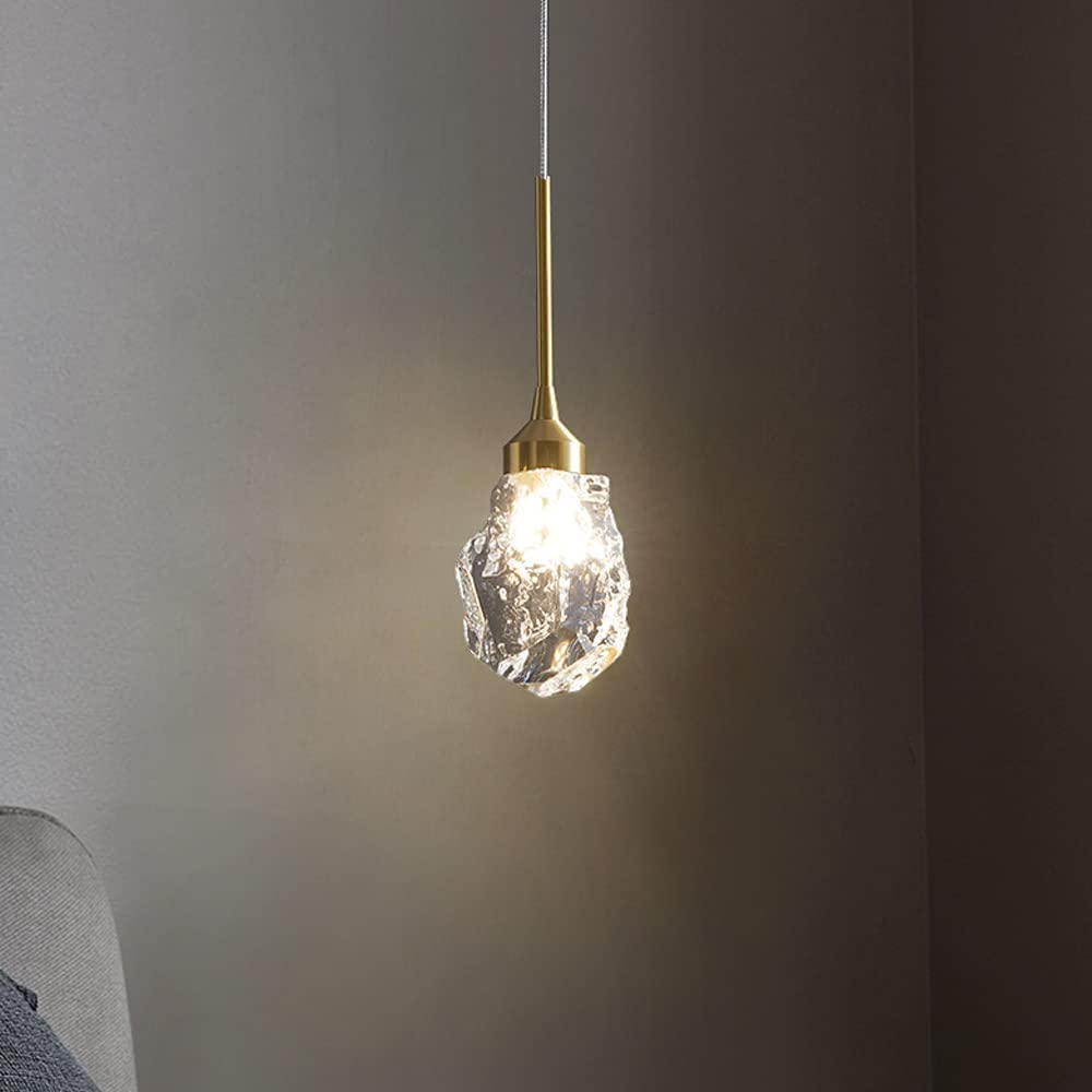 Lustre à base LED en cristal et suspension de style japonais haute joaillerie