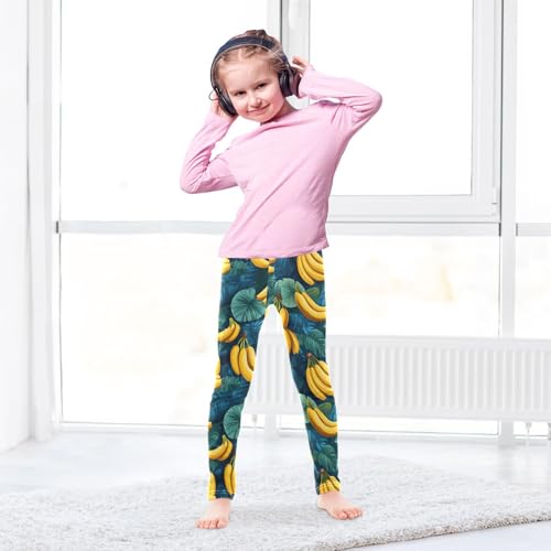 Boccsty Bananas and Leaves Girls Leggings Kids Yoga Pants Dance Active Tights 4T4