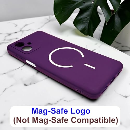 Image of SBMS Silicone Back Cover Case for Motorola Moto G54 / Moto G64 5G | Soft Micro-Fibre Lining Inside | Magsafe Print On Back Side Camera Protection Bump | Shockproof Case for Moto G54 5G (Purple)