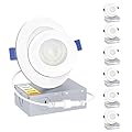 Ensenior 6 Pack 4 inch Gimbal Led Recessed Light with Junction Box, 90° Adjustable Directional Eyeball Lighting, Dimmable, 2700K/3000K/3500K/4000K/5000K, 900LM, 9W=85W-ETL&FCC Certified