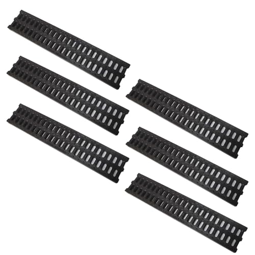 Set di 6 griglie antiscivolo per canali di drenaggio, coperture di scarico da esterno per vialetto, pannelli resistenti della griglia fognaria, ideali per una gestione efficiente dell'acqua