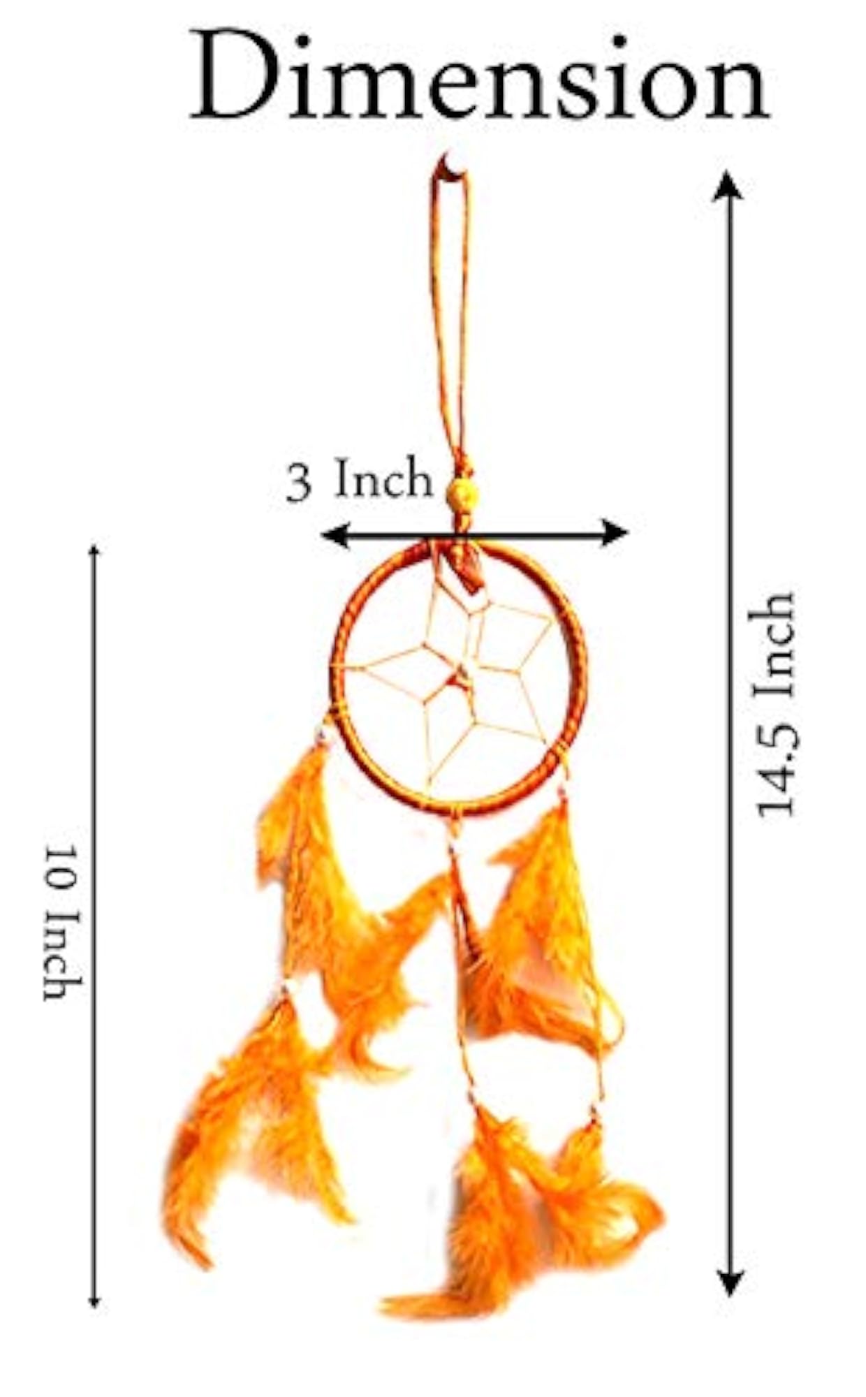 Decorative Round Orange Dream Catcher for Positive Dreams