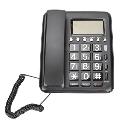 Téléphone de bureau filaire avec identification de l'appelant écran bleu
