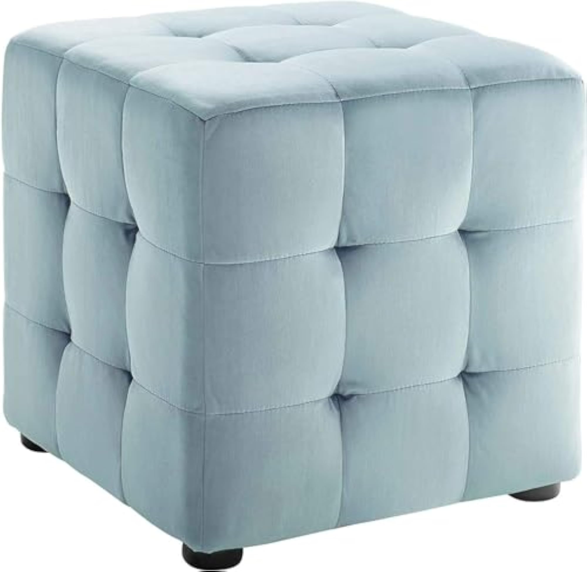 Ottoman Stool for Living Room, Cushioned Sitting Square Pouffe