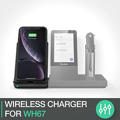 Yealink DECT Headset Zubehör WHC60 Kabelloses Ladegerät Qi Wireless Charger für WH66/67, Schwarz