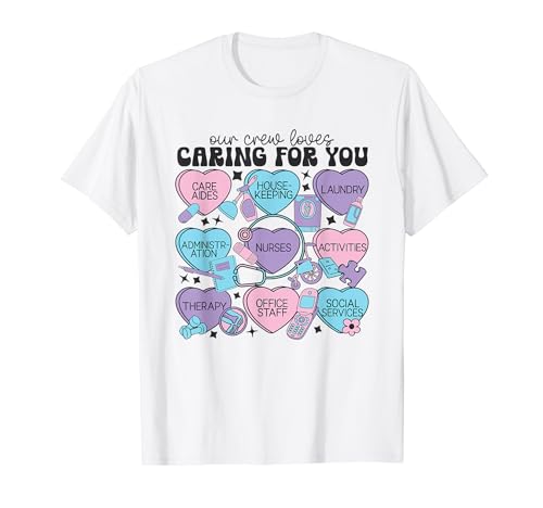 Assisted Living Facility Staff Valentine Nurse Heat Candy T-Shirt