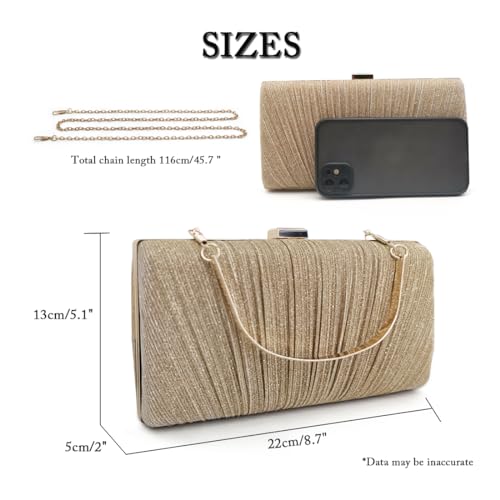 Pahajim Torebki Clutch dla kobiet, brokatowa torebka wieczorowa, błyszczące torebki z kryształkami, ślubna torebka z kryształkami, damska torebka z cekinami i łańcuszkiem, torebka na ramię na wesele